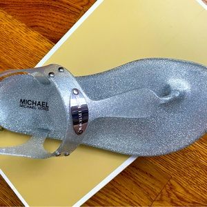 Michael Kors Plate Jelly Sandals Silver